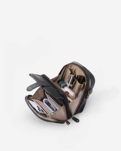 Modiva I Premium Vollleder Umhängetasche mit integriertem Portemonnaie