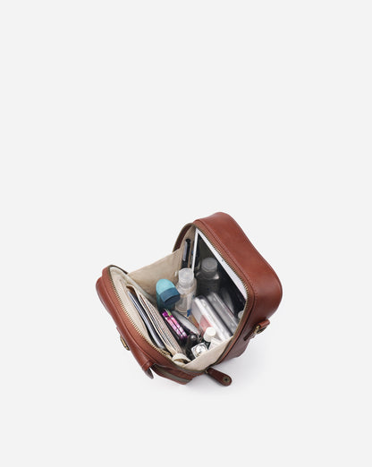 Modiva I Premium Vollleder Umhängetasche mit integriertem Portemonnaie