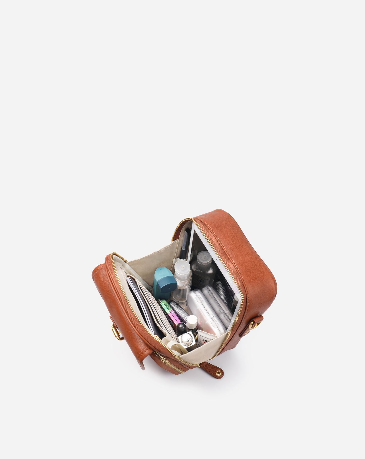 Modiva I Premium Vollleder Umhängetasche mit integriertem Portemonnaie