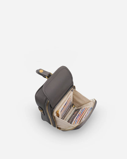 Modiva I Premium Vollleder Umhängetasche mit integriertem Portemonnaie