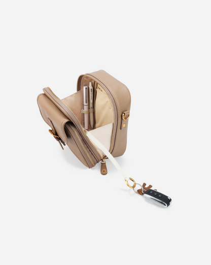 Modiva I Premium Vollleder Umhängetasche mit integriertem Portemonnaie