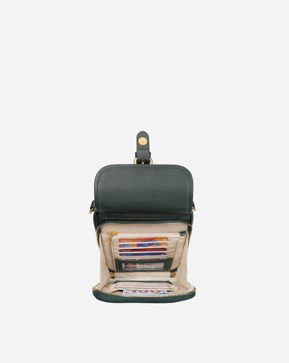 Modiva I Premium Vollleder Umhängetasche mit integriertem Portemonnaie