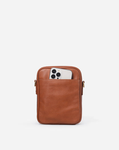 Modiva I Premium Vollleder Umhängetasche mit integriertem Portemonnaie