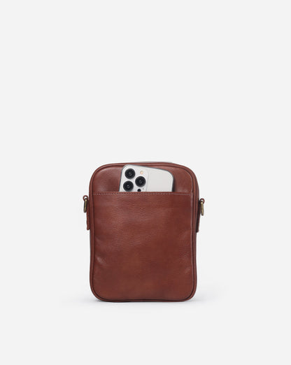 Modiva I Premium Vollleder Umhängetasche mit integriertem Portemonnaie