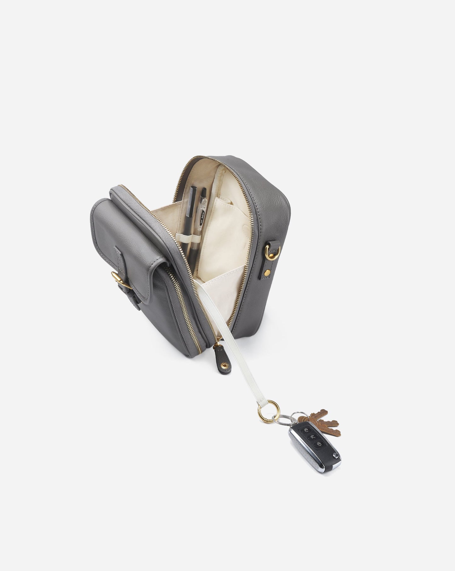 Modiva I Premium Vollleder Umhängetasche mit integriertem Portemonnaie