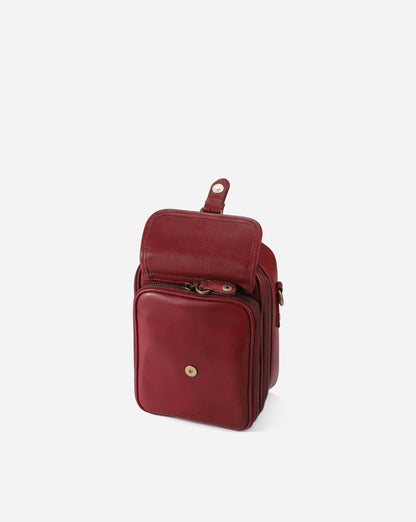 Modiva I Premium Vollleder Umhängetasche mit integriertem Portemonnaie