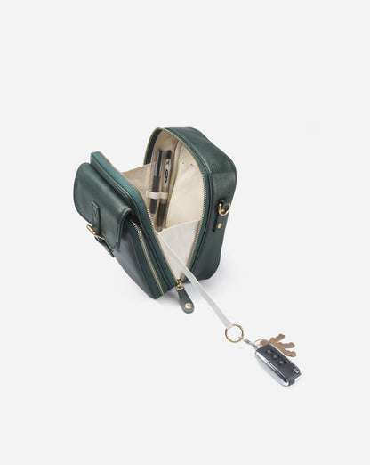 Modiva I Premium Vollleder Umhängetasche mit integriertem Portemonnaie