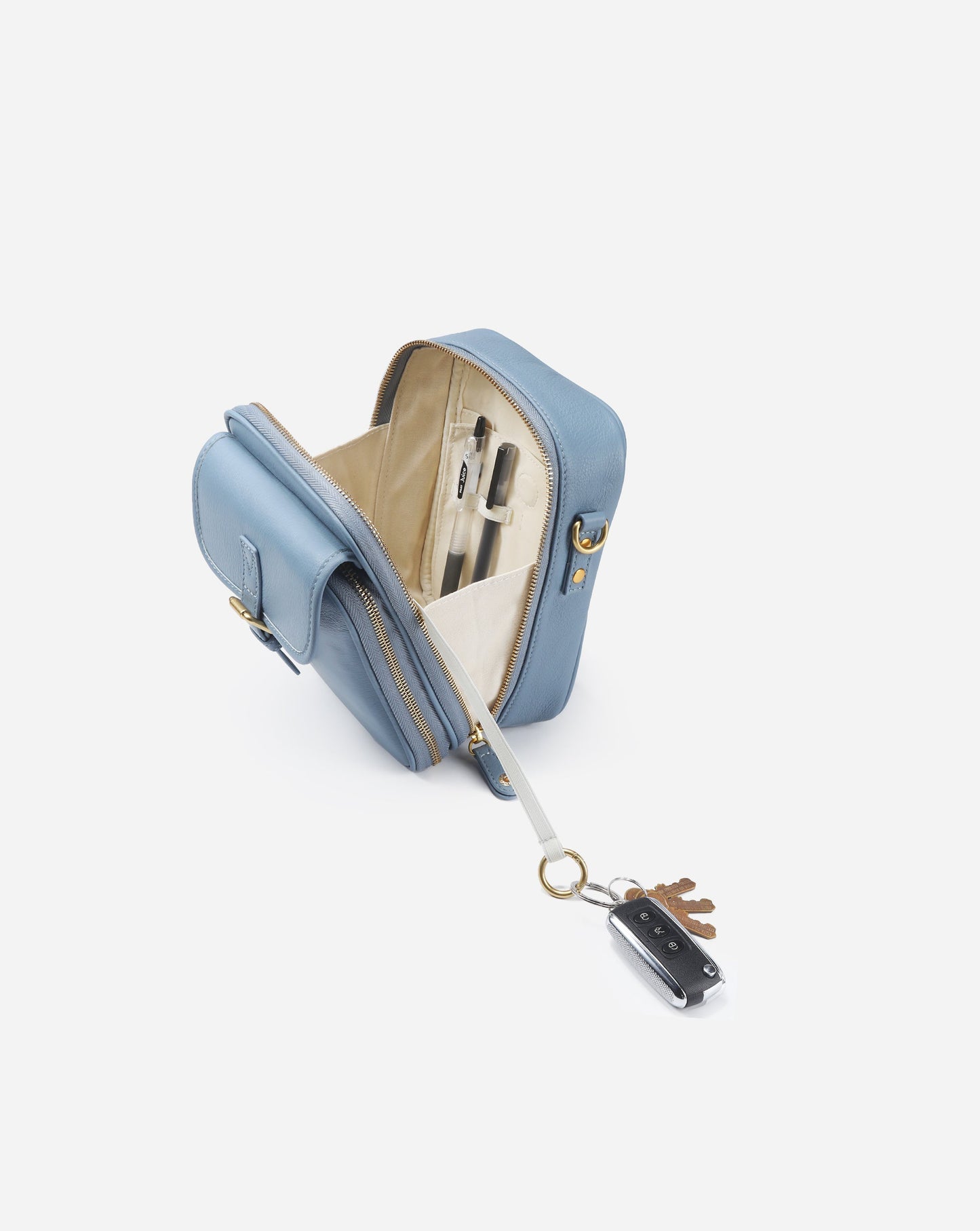 Modiva I Premium Vollleder Umhängetasche mit integriertem Portemonnaie