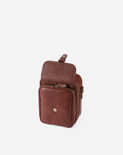 Modiva I Premium Vollleder Umhängetasche mit integriertem Portemonnaie