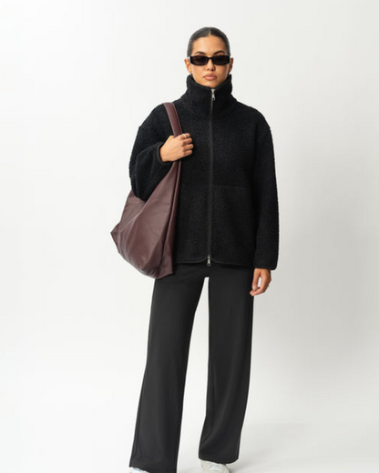 Modiva I Schicker Wollmantel mit Reißverschluss